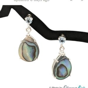 Sterling Silver Abalone Drop Earrings